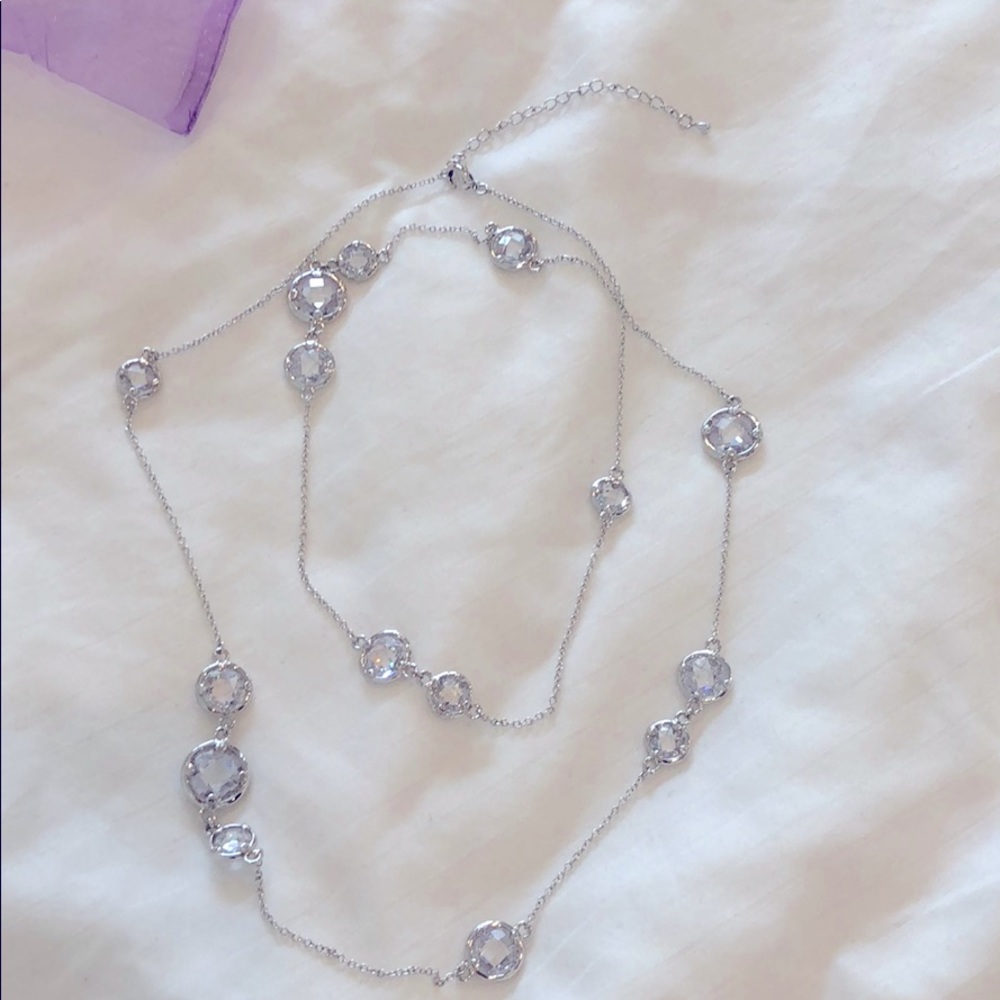 Nickel free Swarovski crystal long necklace.